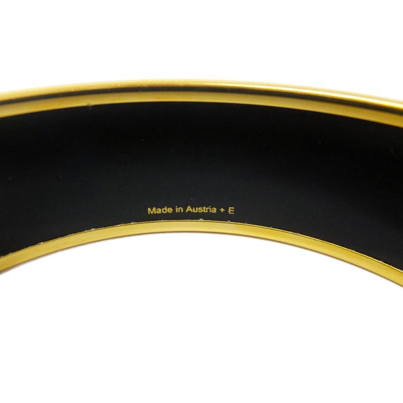 Hermes Enamel MM Bangle Navy-gold Hardware Bracelet Carriage Approx