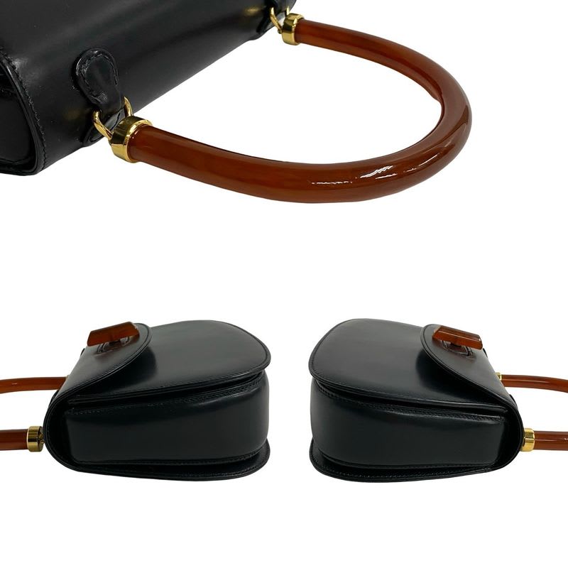 Gucci Vintage Turnlock Leather Handbag Mini Tote Bag