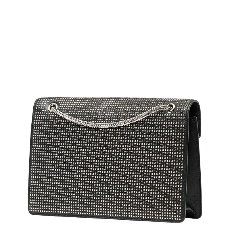 Saint Laurent Betty Studded Chain Shoulder Bag 315680 Black Silver Leather