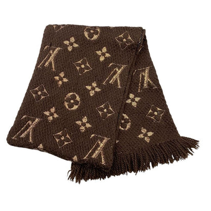 Louis Vuitton Scarf Echarpe Logomania Shine M71383 Monogram Brown Gold Louis