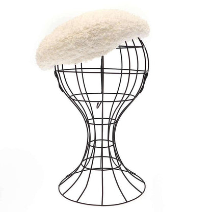 Chanel Coco Mark Tweed Beret White M