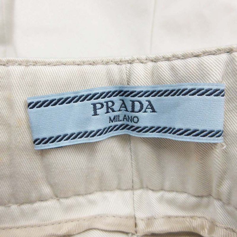 Good Prada 2014 Slacks Tapered Pants Cotton Bottoms Waistline Made In Italy 38