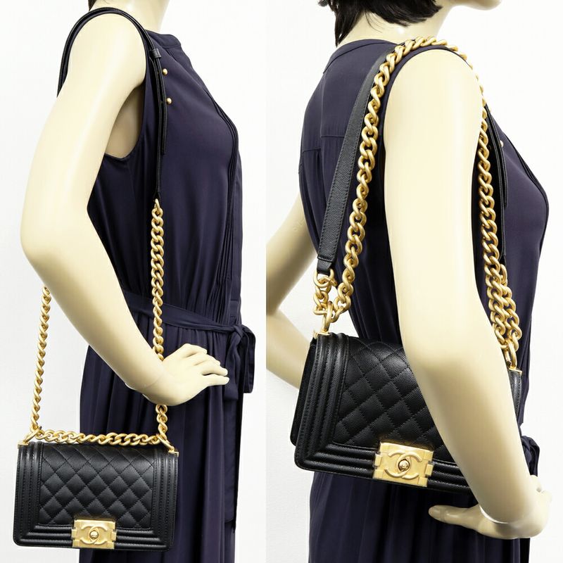 Chanel Shoulder Bag Handbag Boy Chanel Small Chain Shoulder Bag Caviar Skin