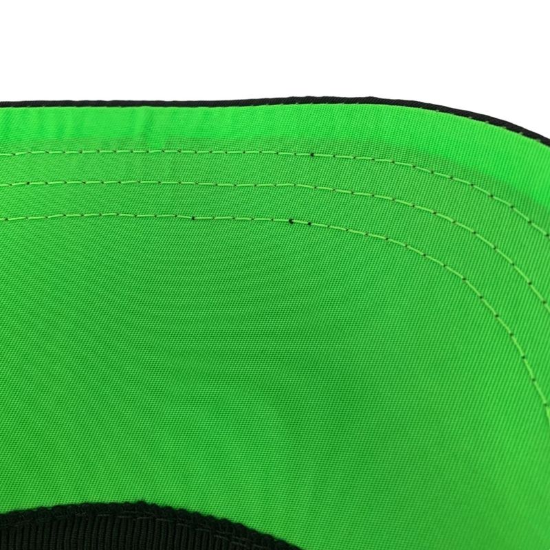 0864 Prada Cap Nylon Logo Baseball Cap 2hc274 Size L Black and Green with Box