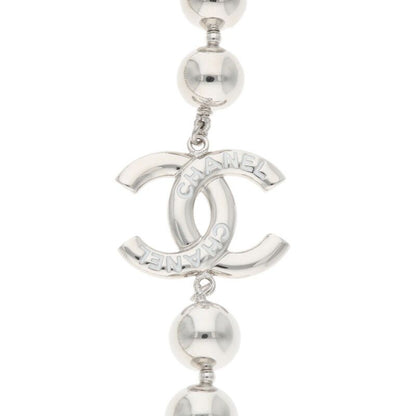 Chanel Coco Mark Silver Necklace Women