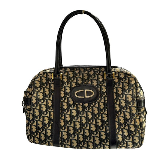 Christian Dior - 70s Vintage CD Logo Trotter Bowling Bag Women Navy FREE