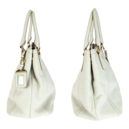 Prada Vittero Dino White Gold Hardware Leather Bn2534 Tote Handbag Women 505135