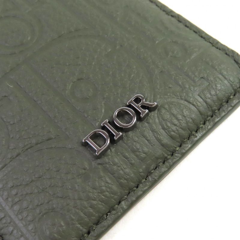 DIOR Christian DIOR 2adch168flg Saddle Logo Magnet Gravity Leather Card Holder Card Case