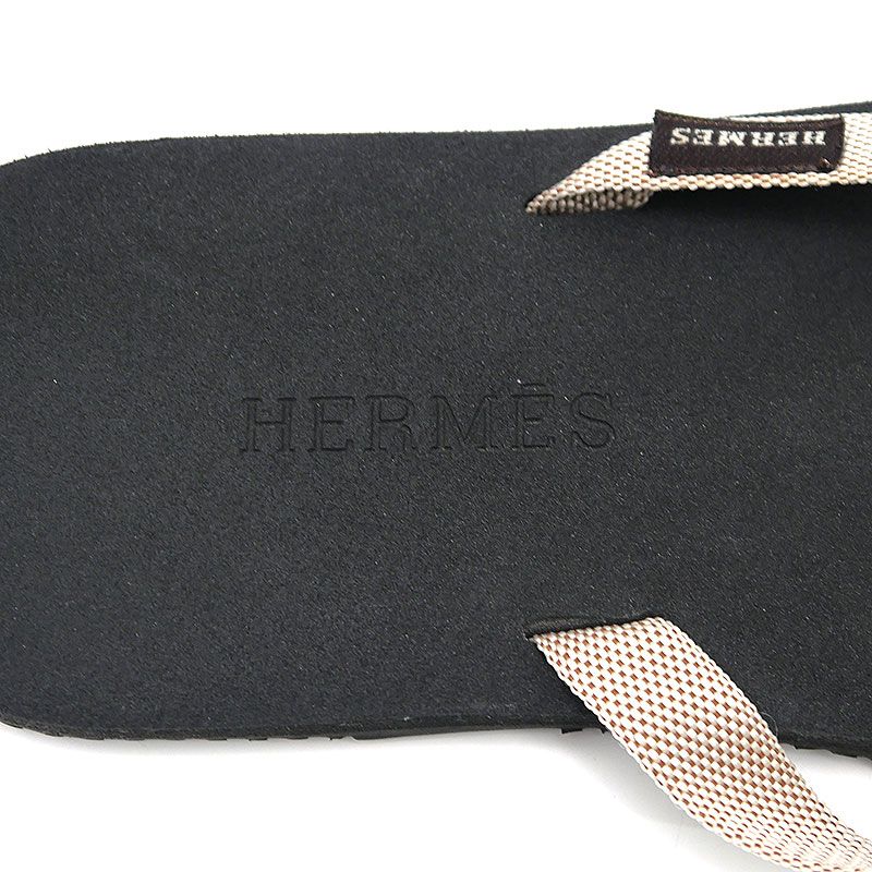 Hermes Flip Flops Isorella Black And Gray Approx H26cm (10.24in) X W10cm