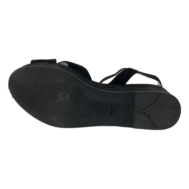 Prada Platform Suede Sandals Black 37 1 2