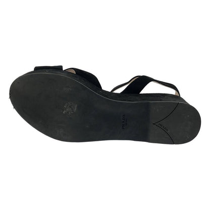 Prada Platform Suede Sandals Black 37 1 2