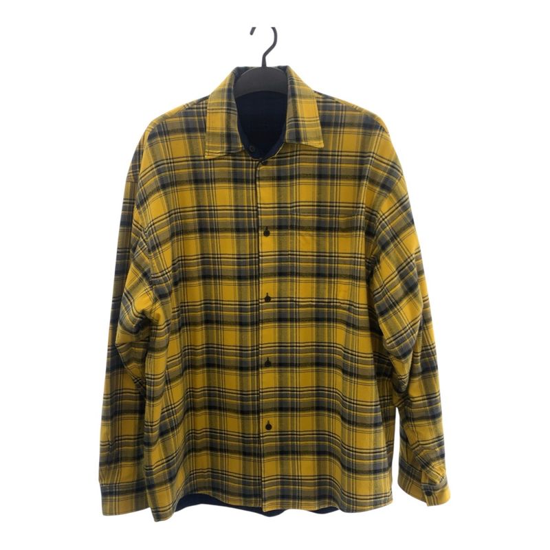 Balenciaga Size M Yellow Blue Cotton 720105tnm27 Long Sleeve Shirt Reversible