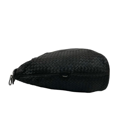 Bottega Veneta Intrecciato Leather Handbag Boston Bag Black