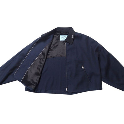 2022Prada Skirt Setup Size Jacket: 38 Skirt: 36S Zip Up Jacket Blouson