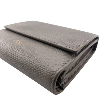 Celine Small Trifold Wallet Branded Coin Purse Bill Grey Ladies