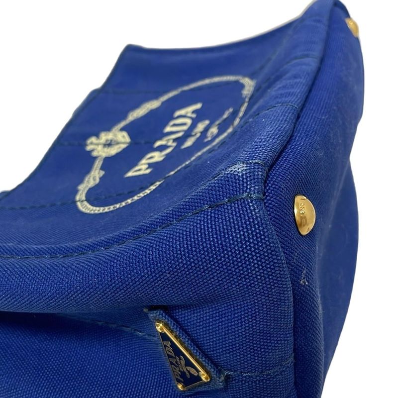 Prada Tote Bag Canapa Blue And Ivory
