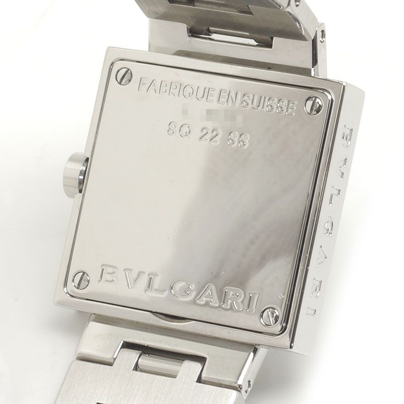 Bulgari Quadrado Sq22ss Ladies Quartz SS Black Dial