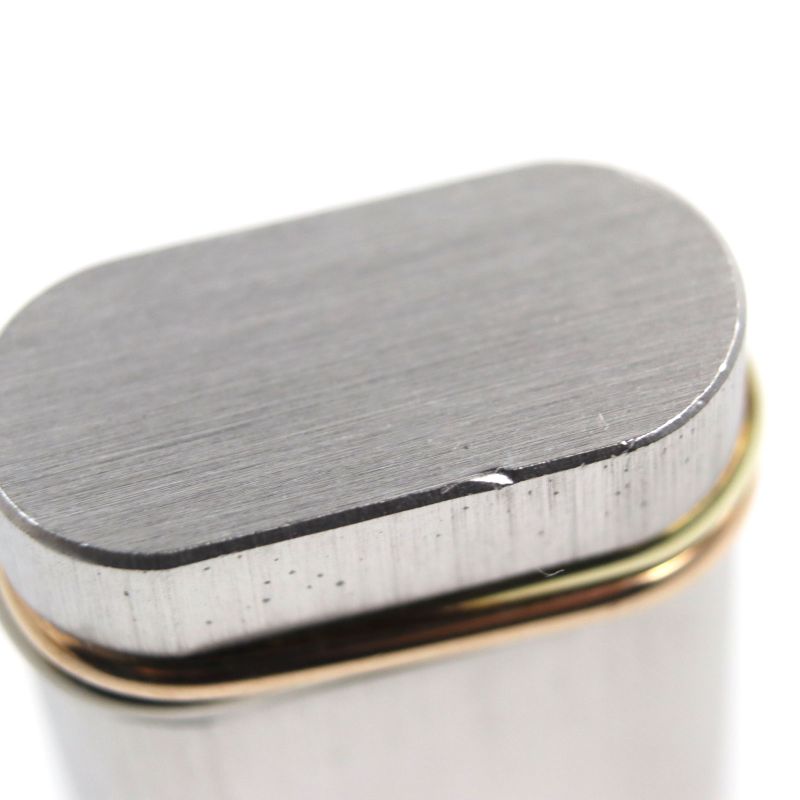 Cartier Trinity New Shape Oval Roller Lighter Silver Gold Swiss Made Ignition