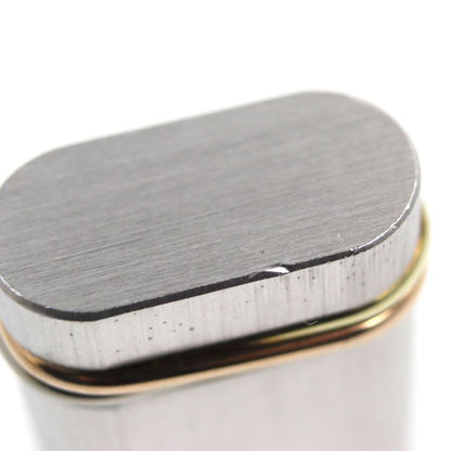 Cartier Trinity New Shape Oval Roller Lighter Silver Gold Swiss Made Ignition