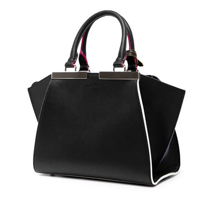 Fendi Mini Troisage Handbag Shoulder Bag 2WAY 8bh333 Black Calf Women Fendi