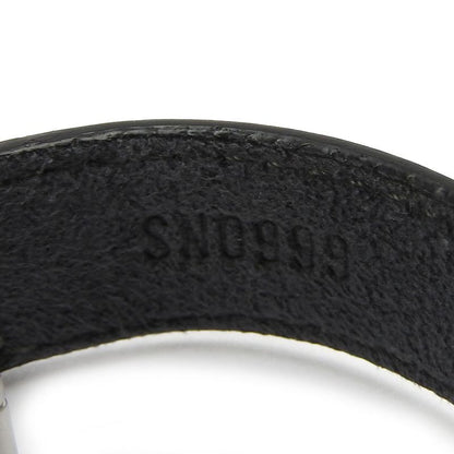 Louis Vuitton Bracelet Vu Good Luck M64447 Leather Black Silver Hardware