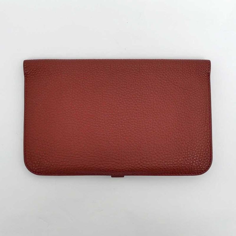Hermes Dogon GM Rouge Ash Silver-hardware Togo E-engraved Leather Long