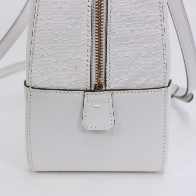 Gucci Bright Diamante 2way Leather White Handbag Gold 354332-001998