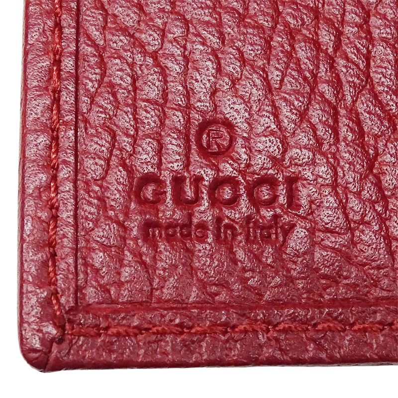 Gucci Wallet Women's Branded Trifold Wallet Petit Marmont Leather Red 523277