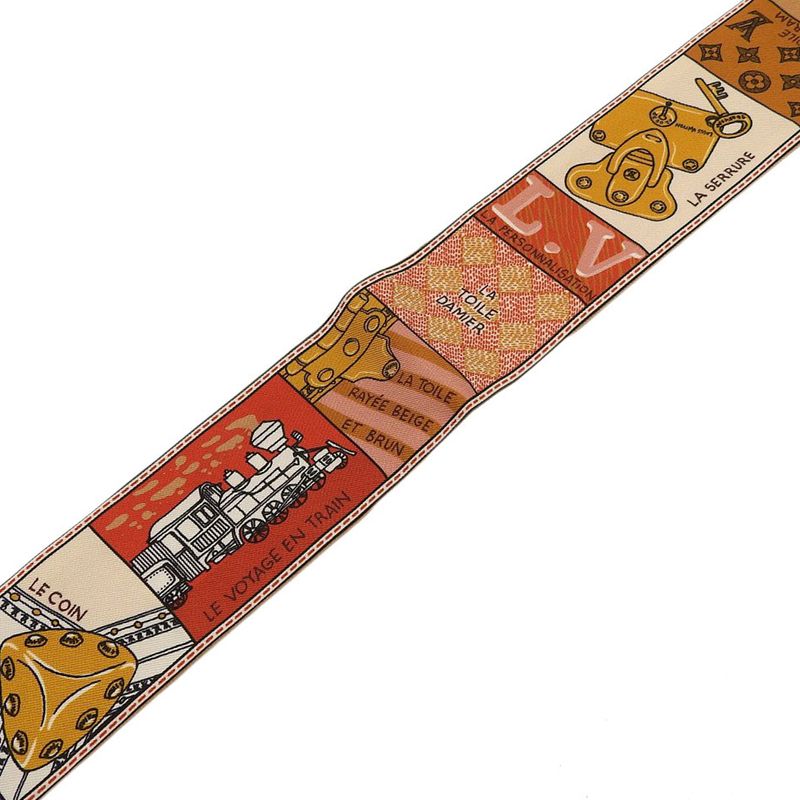 Louis Vuitton Bandeau BB Joudreux M70856 Silk Brown/red Rt0138 Women's Scarf