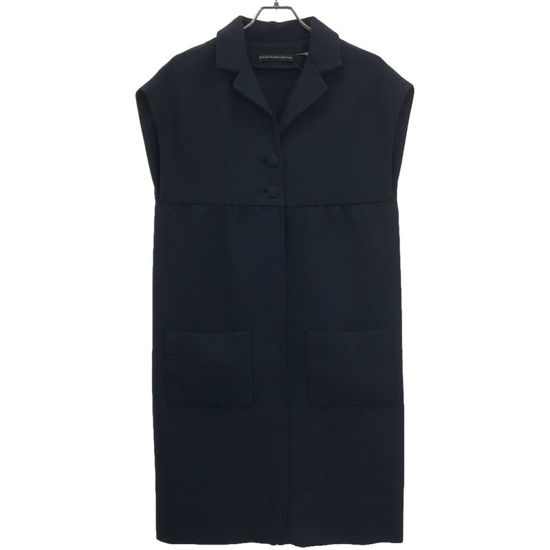 Balenciaga Edition Wool Silk Pullover Sleeveless Dress Blue 36