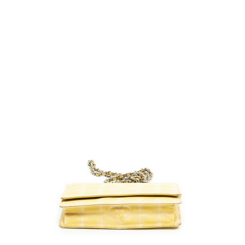 Chanel New Travel Line Wallet On Chain Yellow Travel Line Nylon Canvas A