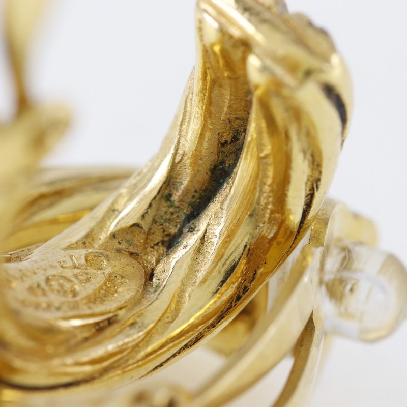 Chanel Coco Mark Loop Vintage Gold Plated 93P Ladies 11g Earring