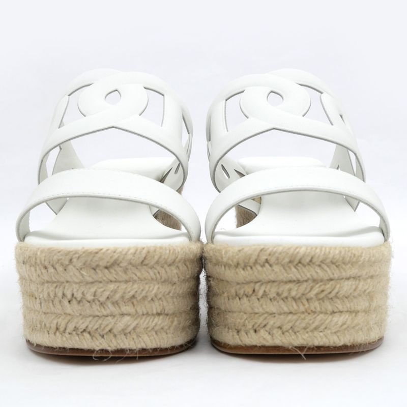 Hermes Espadrille Itea 30 Sandals Size 39 25cm (9.84in) White Thick