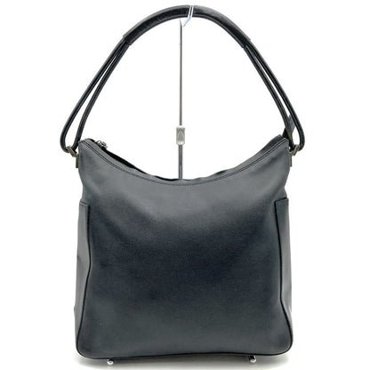 Gucci 001 8766 Shoulder Bag Handbag One Shoulder Black Leather Ladies Men