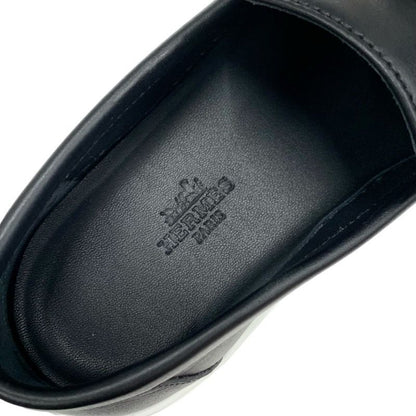 Hermes Game Sneakers Shoes Leather Black Silver Unused Slip-on Kelly Hardware