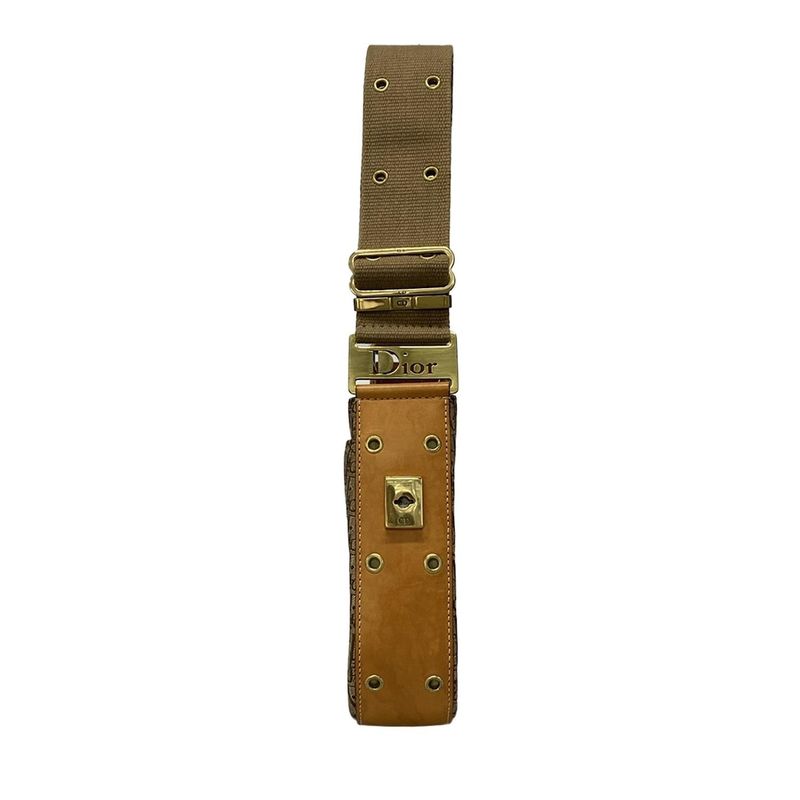 Dior/christian Dior Shoulder Bag Street Chictrotter Beige And Brown Leather