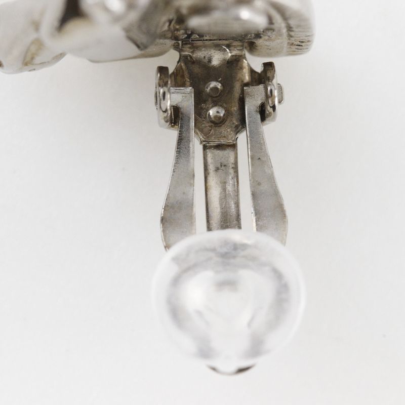 Hermes Cheval Horse Motif Metal Silver Ladies 10.5g Earrings