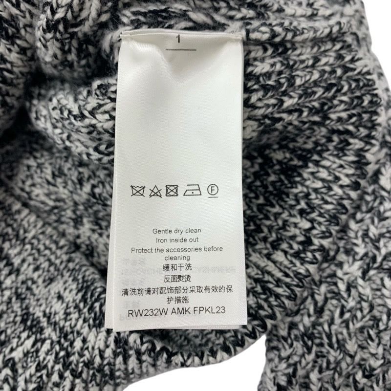 Louis Vuitton Top Wool Black White Gold Knit Circle Logo Chain Turtleneck