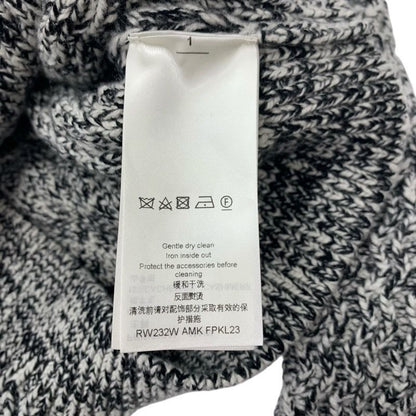 Louis Vuitton Top Wool Black White Gold Knit Circle Logo Chain Turtleneck