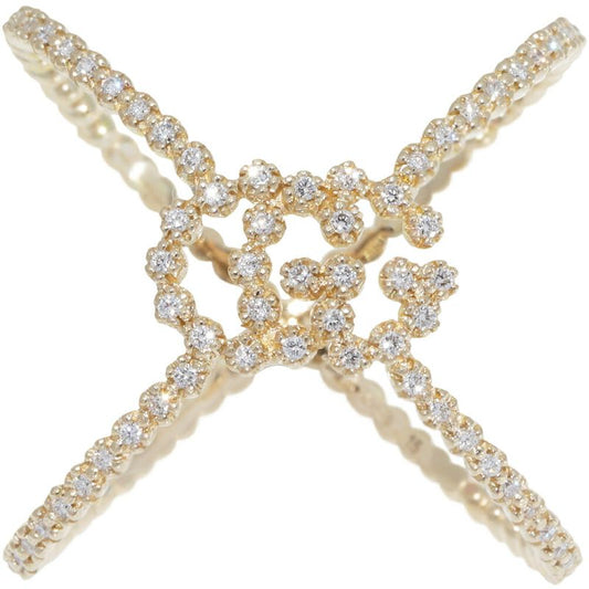 Gucci Ring 18K Yellow Gold Diamond 88P GG Running Ring