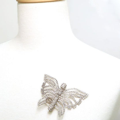 Gucci Brooch Interlocking G Butterfly Rhinestone Metal Gucci