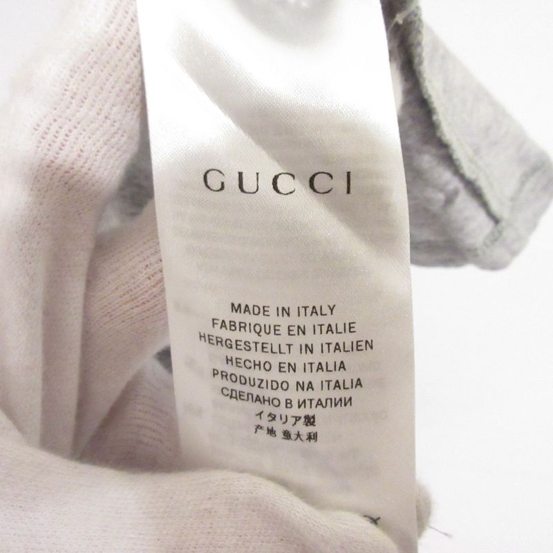 Gucci Kids Sherry Line Stretch Short Sleeve Crew Neck T-shirt Cut And Sewn Gray