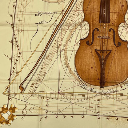 Hermes Scarf Carre 90 Music Played By Spheres La Musique Des Spheres Yellow