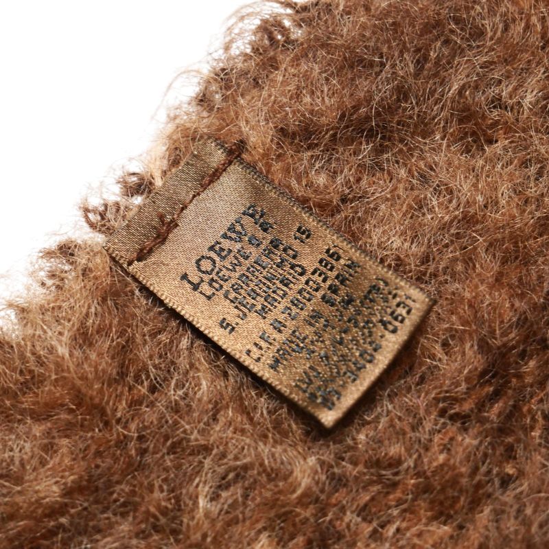 Loewe Scarf Anagram Logo Embroidery Shawl Scarf Fur Mohair Made In Spain
