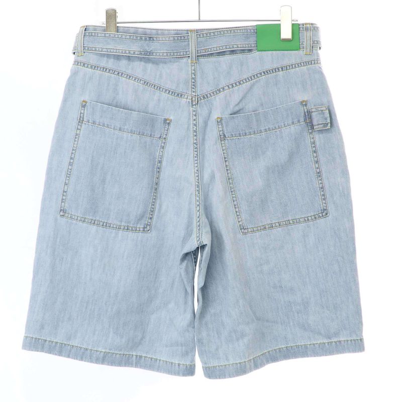 Bottega Veneta 24ss Belted Denim Shorts 771881 V3n60 Light Blue 48