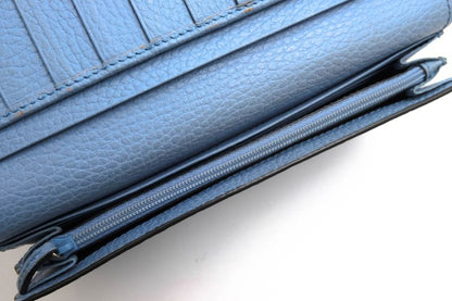 Gucci Long Wallet Ladies Women Leather Genuine Light Blue Light Blue 449279