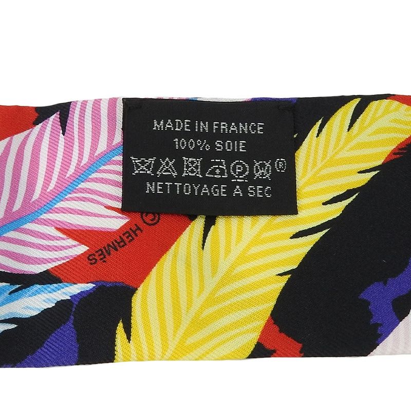 Hermes Twille Scarf Jaguar Quetzal 100% Silk Green Red Blue Multicolor Small
