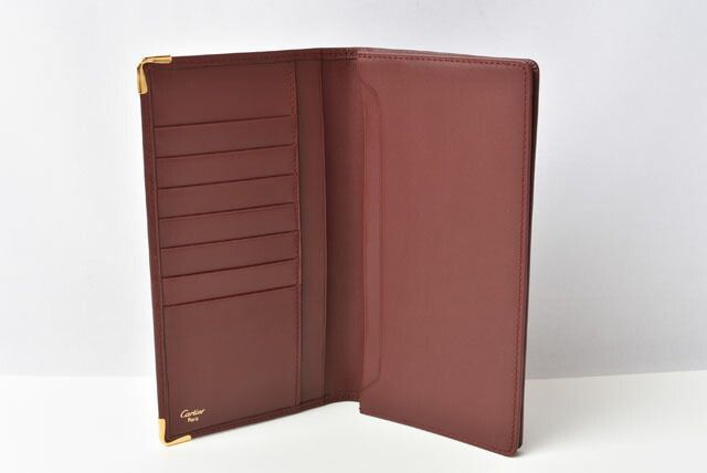 Cartier Wallets Men's Cartier Long Wallet Leather Must De Cartier Bordeaux