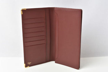 Cartier Wallets Men's Cartier Long Wallet Leather Must De Cartier Bordeaux