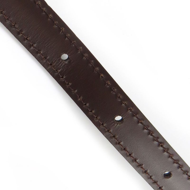 Louis Vuitton Shoulder Strap Leather Brown Adjustable Matte Silver Hardware